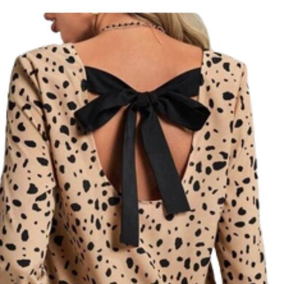 DONATED ❌Cheetah Shift Dress with Bow Tie Back Size small - Picture 5 of 5